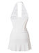 White 1960s Cowl Neck Mini Dress 4