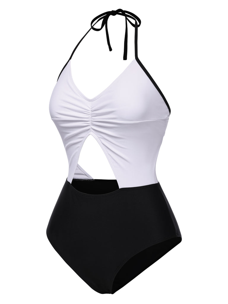 1960s Halter Front Cutout OnePiece | 1960s | vintage swimsuit, retro beachwear