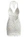 White 1960s Sequin Crochet Hollow Out Cover Up 2