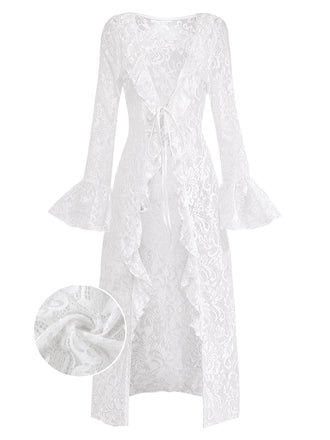 [Pre-Sale] White 1960s Lace Ruffle Cape