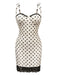 She slips into this White 1960s Polka Dots Lace Patchwork Bodycon Dress and suddenly it's a 1960s daydream