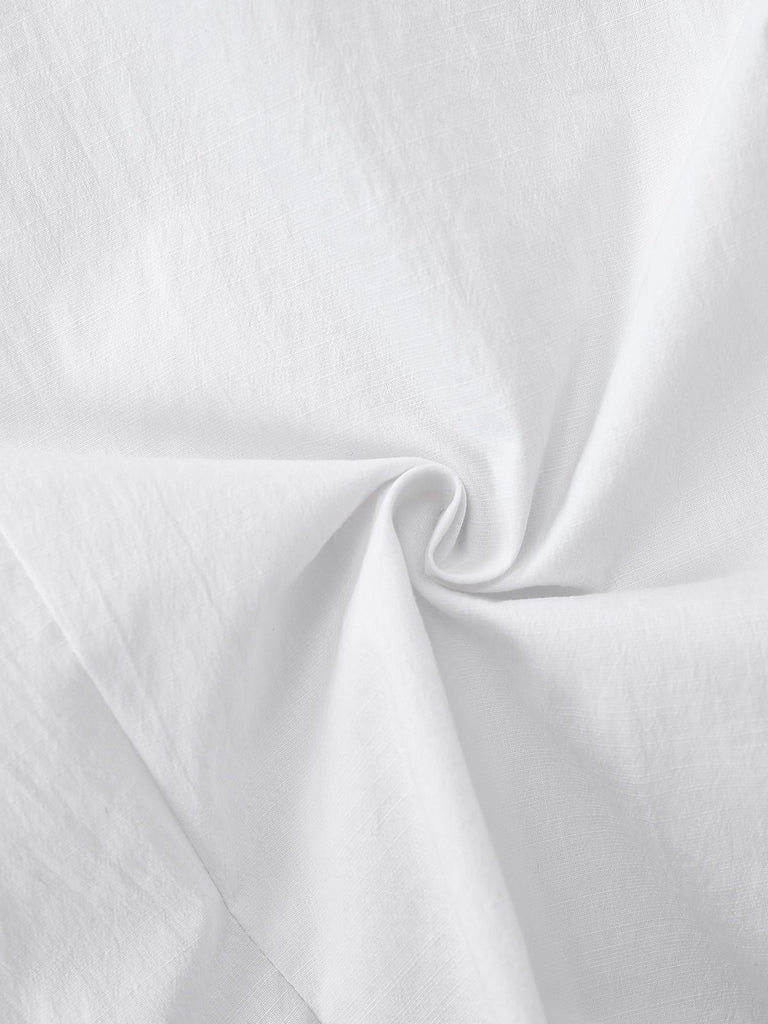 White 1960s Puff Sleeve Bow Tie Blouse - vintage fashion, retro style, pure white