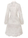 White 1960s Solid Pure Cotton Lace Dress - vintage dress, retro fashion, pure white