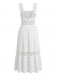 White 1950s Floral Vintage Classic Dress 4