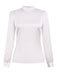 White 1970s Satin High Neck Solid Blouse, vintage top, retro blouse - perfect for women who love vintage and retro fashion