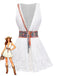 White 1970s V-Neck Sleeveless Boho Mini Dress 2