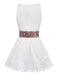 White 1970s V-Neck Sleeveless Boho Mini Dress