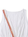 White 1970s V-Neck Sleeveless Boho Mini Dress 6