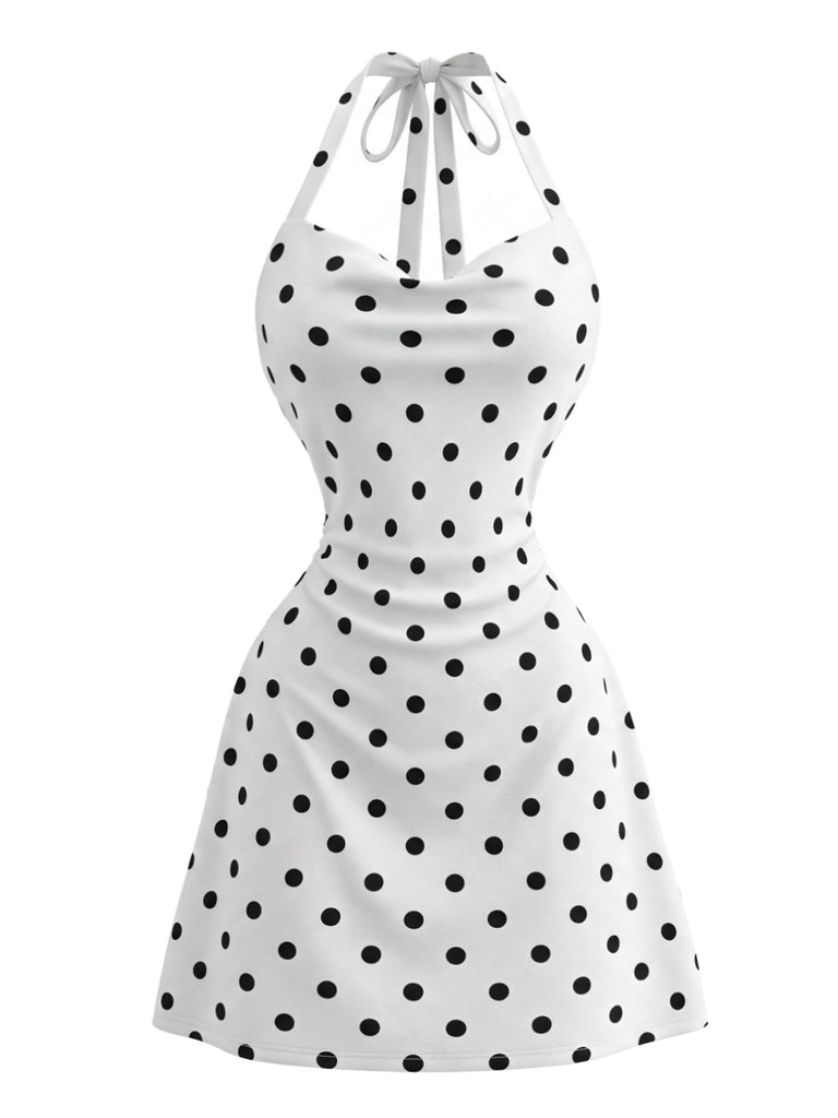 White 1980s Floral Vintage Classic Dress