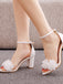 White 3D Flower Chunky Heel Sandals: timeless vintage elegance she makes her own