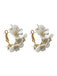 She adds this White 3D-Flower Pearl Earrings and suddenly it's vintage perfection