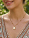 White Beading Chain Rose Flower Pendant Necklace - vintage fashion, retro style, pure white