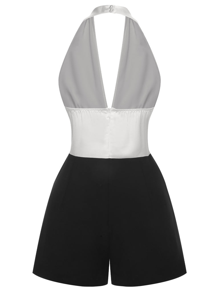 1950s DeepV Halter Romper | 1950s | vintage romper, retro jumpsuit