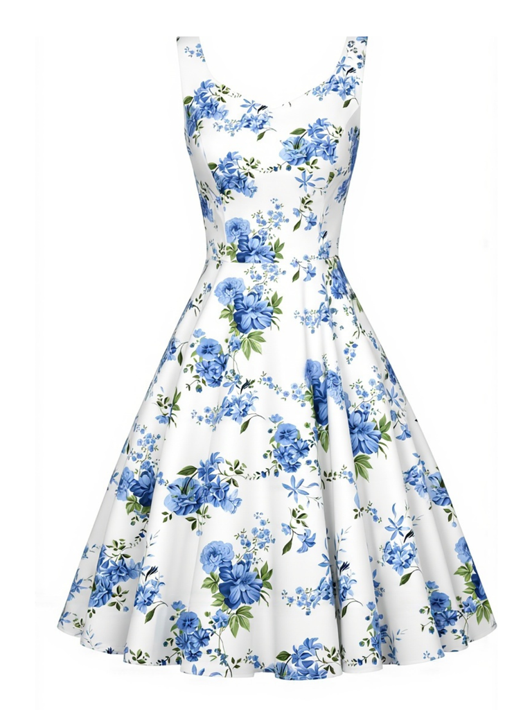 fit and flare 50s dress Floral sleeveless fit and flare dress - Liberty of London print summer dresses for women