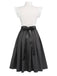 White & Gray 1950s Lace-Up Swing Dress — vintage elegance for the modern woman