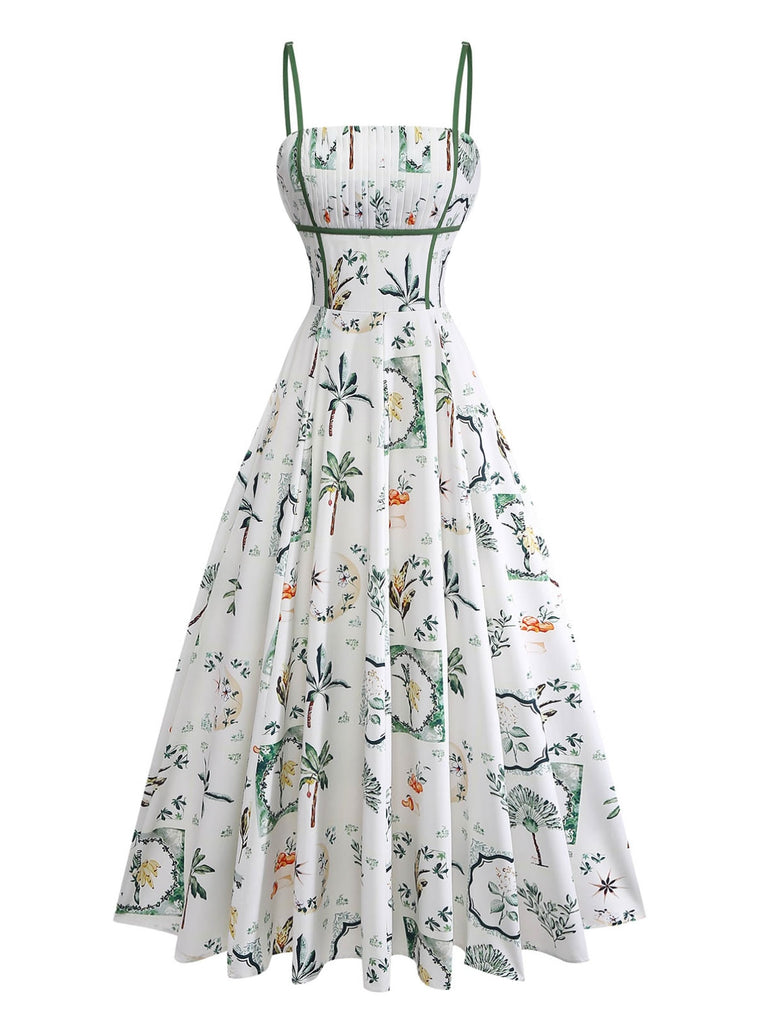 White 1950s Vintage Retro Top