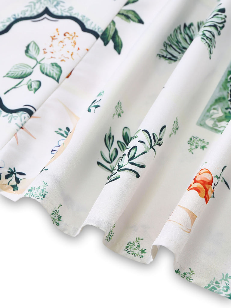 White 1950s Vintage Retro Top 6
