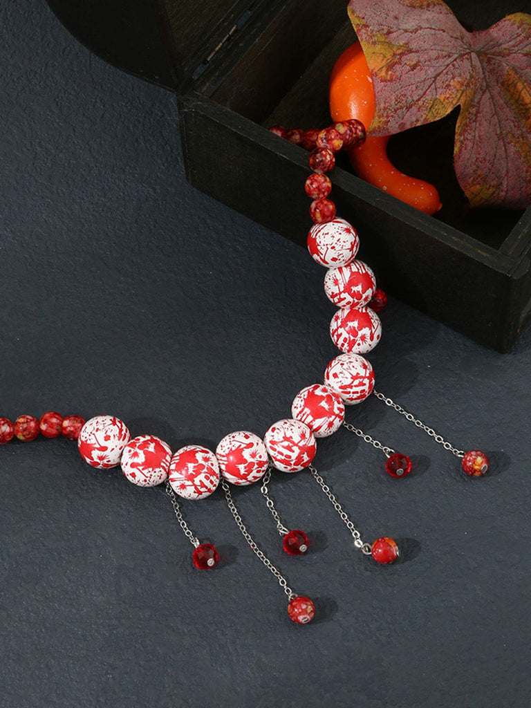 White Halloween Blood Gothic Necklace — the vintage finishing touch that makes her outfit sing