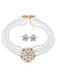 White Pearl Layered Floral Statement Choker Necklace, vintage fashion, retro style - perfect for women who love vintage and retro fashion