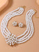 White Pearl Layered Floral Statement Choker Necklace, vintage fashion, retro style - perfect for women who love vintage and retro fashion