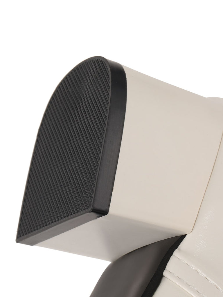 White Pearl Strap Chunky Heel Shoes — vintage style that transcends decades