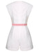 White & Pink 1950s Plaid Romper With Belt, vintage romper, retro jumpsuit - perfect for women who love vintage and retro fashion