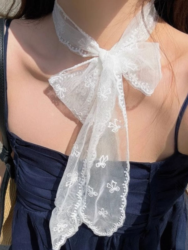 White Silk Scarf