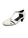 Classic closed toe T-strap heels featuring vintage styling, medium height and side cutout details ideal for office wear and special occasions