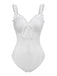 [Pre-Sale] 2PCS White 1950s Lace Ruffled Bow Swimsuit & Cover-Up