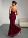 Wine Red 1930s 3D Floral Ruched Fishtail Dress - vintage dress, retro fashion, elegant red