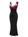 Wine Red 1930s Contrast Fishbone Mermaid Dress: beautiful vintage dress, retro fashion, elegant style with timeless appeal