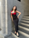 Wine Red 1930s Contrast Fishbone Mermaid Dress - vintage dress, retro fashion, elegant red