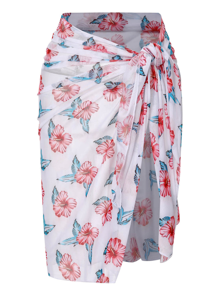 Wine Red 1930s Floral Bikini Set & Cover-Up — because 1930s glamour never goes out of style