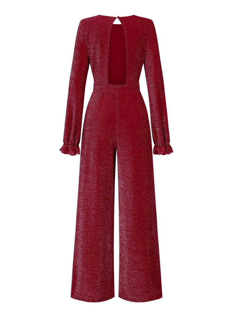 1930s Glitter Backless WideLeg Jumpsuit | 1930s | vintage romper, retro jumpsuit