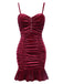 Wine Red 1930s Ruffled Hem Pleated Dress, vintage dress, retro fashion - perfect for women who love vintage and retro fashion