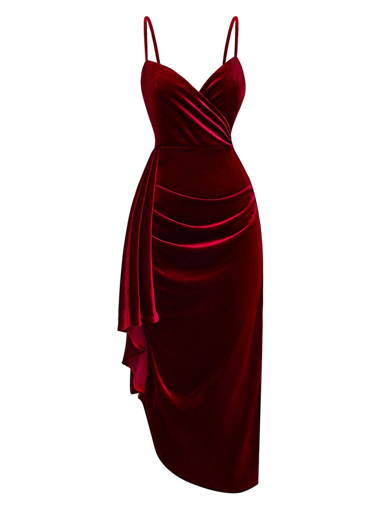 Vintage Burgundy Velvet Midi Dress | Old Hollywood Glamour Bodycon Cocktail Dress Vintage Burgundy Velvet Midi Dress | Old Hollywood Glamour Bodycon Cocktail Dress