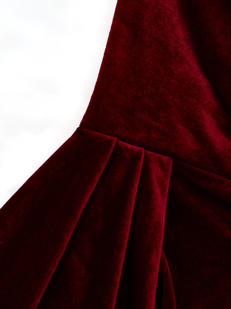 Vintage Burgundy Velvet Midi Dress | Old Hollywood Glamour Bodycon Cocktail Dress Vintage Burgundy Velvet Midi Dress | Old Hollywood Glamour Bodycon Cocktail Dress