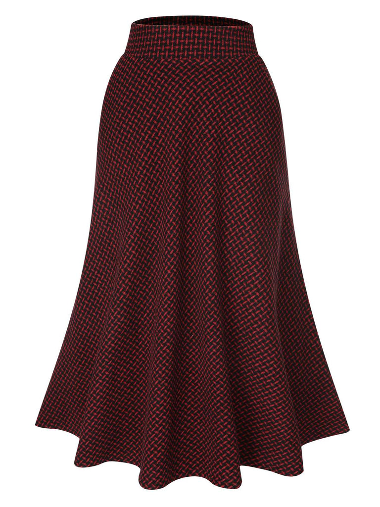 Wine Red 1940s A-Line Maxi Skirt, vintage skirt, retro style - perfect for women who love vintage and retro fashion