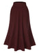 Wine Red 1940s A-Line Maxi Skirt, vintage skirt, retro style - perfect for women who love vintage and retro fashion