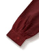 Wine Red 1940s Tie Neck Leather Patchwork Dress - vintage dress, retro fashion, elegant red
