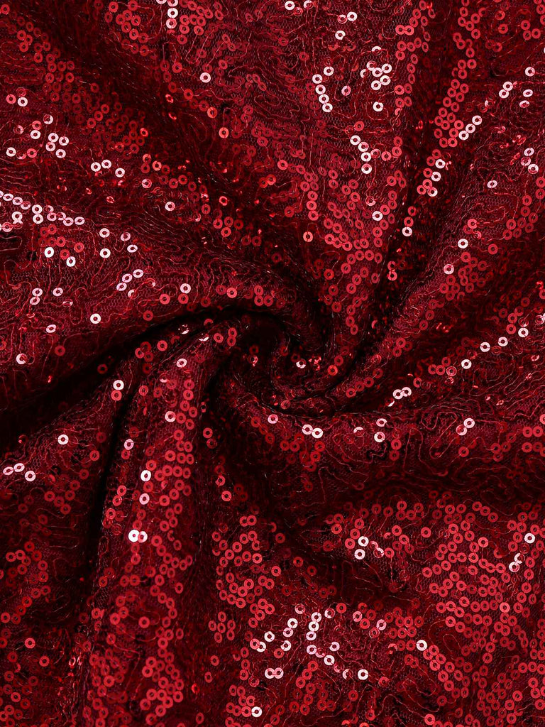 strapless open back dress Angel & Rocket Girls Sequin Mesh Red Dresses main image 0