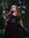 Wine Red 1950s Skull Mesh Swing Dress - vintage dress, retro fashion, rockabilly