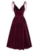 Wine Red 1950s Spaghetti Strap Velvet Nightgown: where 1950s romance meets her modern spirit