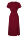 Wine Red 1960s Solid Side Slit Dress, vintage dress, retro fashion - perfect for women who love vintage and retro fashion