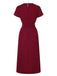 Wine Red 1960s Solid Side Slit Dress, vintage dress, retro fashion - perfect for women who love vintage and retro fashion
