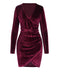 Wine Red 1960s Solid V-Neck Wrap Dress, vintage dress, retro fashion - perfect for women who love vintage and retro fashion