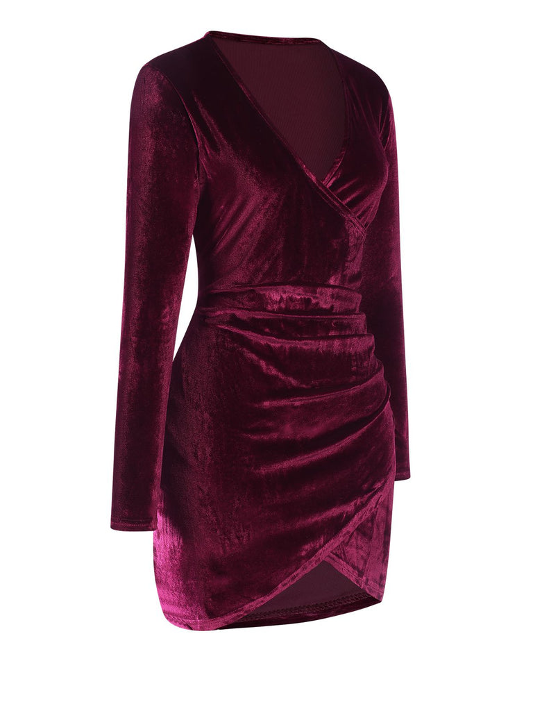 velvet red wrap dress Velvet Wrap Dress