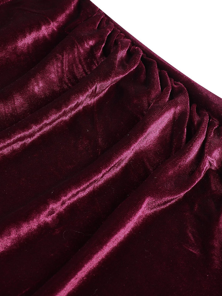 Wine Red 1960s Solid V-Neck Wrap Dress, vintage dress, retro fashion - perfect for women who love vintage and retro fashion
