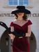 She slips into this Wine Red 1960s Velvet Bodycon Dress and suddenly it's a 1960s daydream