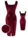 Wine Red 1960s Velvet Elk Bow Dress, vintage dress, retro fashion - perfect for women who love vintage and retro fashion